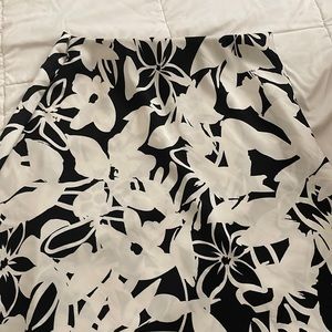 Black & White Floral Skirt